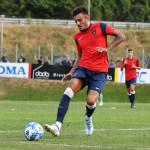Cascia, ITALY - JULY 23: Nasti during the friendly match between Benevento and Cosenza at stadium on July 23, 2022 in Cascia, Italy.