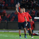 Cosenza , ITALY - August 21 : Davide Dionigi and Lorenzo Sibilano during the Italian Serie B Championship 2022-2023 between Cosenza and Modena on August 21, 2022 in Stadio San Vito-Marulla in Cosenza, Italy.