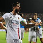 Benevento , ITALY - August 14 : Joaquin Larrivey during the Italian Serie B Championship 2022-2023 between Benevento and Cosenza on August 14, 2022 in Stadio Oreste Vigorito in Benevento , Italy.