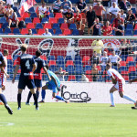 Cosenza 09/09/2022: la traversa colpita da Brignola durante la partita del campionato Serie B 2022-2023 5' Giornata Cosenza Vs Bari allo Stadio San Vito-Gigi Marulla di Cosenza