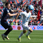 Foto Andrea Rosito 13 Aprile 2024 Cosenza, Italia - sport, calcio - Cosenza vs Palermo - Campionato di calcio Serie BKT 2023/2024 - Stadio-San Vito-Gigi Marulla - Nella foto: Federico Zuccon e Federico Di Francesco